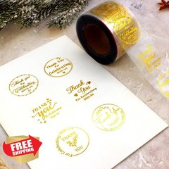 Jczzywsw Gold Thank You Stickers 1 Inch Roll 500pc