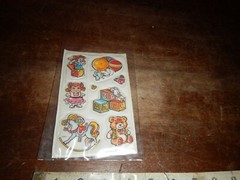 SCRATCH N SNIFF Puffy Stickers Rocking horse Dolls balloons stickers Mark 1