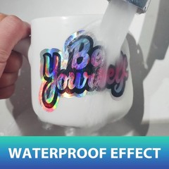 50 Sheets Holographic Sticker Paper, Printable Vinyl Sticker Paper for Ink Je…