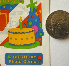 BIRTHDAY PHOTO CORNERS Stickers(5pc)Frances Meyer…Party…Celebration…Card Making…