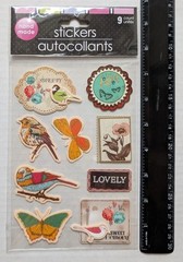 Birds Butterflies & Flowers Scrapbooking Stickers By Greenbrier International