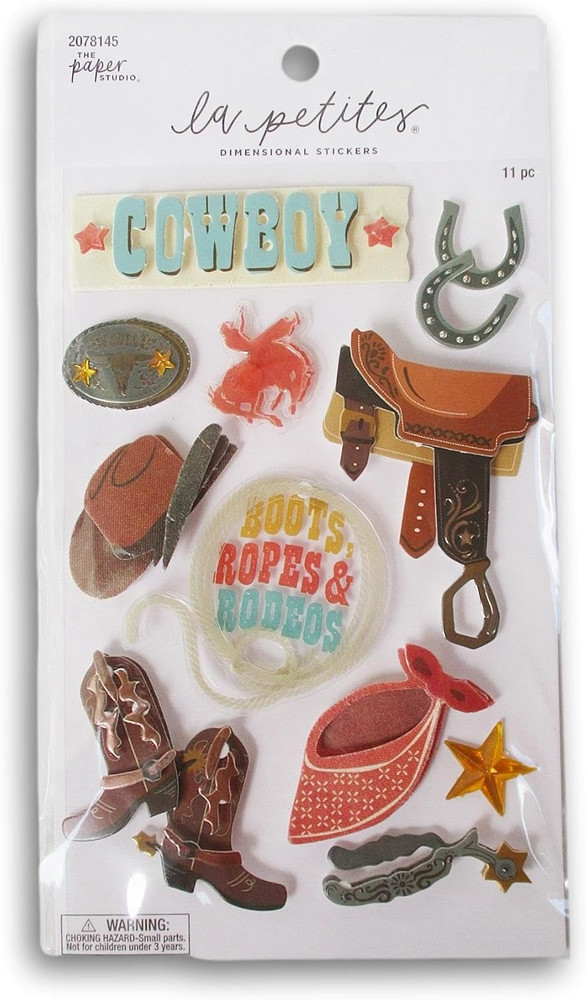 Cowboy 3D Stickers for Journaling, Scrapbooking, Cardmaking, Arts & Crafts – 11