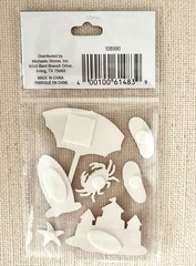 Cute BEACH Theme Dimensional Stickers AND Die-Cut~ 3 PIECE LOT~ ALL NEW
