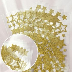 5 Sheets Glitter Star Stickers, Gold Stars Stickers, Self-Adhesive Star Label…
