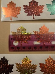 16 MAPLE LEAF STICKERS/FALL STICKERS/HOLOGRAPHIC LEAF STICKERS/AUTUMN STICKERS