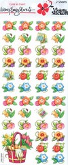Mary Engelbreit-Flowers Seed Packets Pansy Zinnia Violette 2 STICKER SHEETS