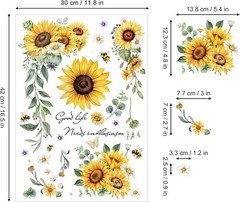 Vintage-Inspired Sunflowers & Bees Transfer Decals – 12»x18» Sheets for Decor