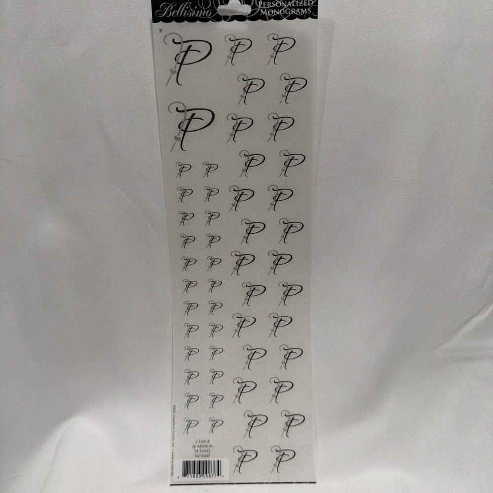 Bellisimo Personalized Monogram Stickers “P” Showers Wedding Marriage Party
