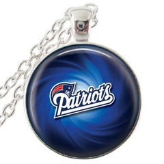 New England Patriots Silver Bezel Pendant Necklace