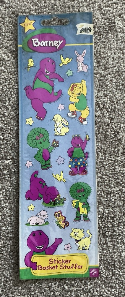 Vintage 90’s Barney & Baby Bop Stickers 1997 New Sealed Sticker Basket Stuffer