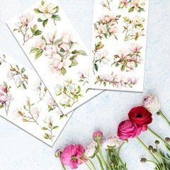 3 Sheet Floral Furniture Transfers 6″x12″ Rub on Vintage Flower Rub on Transfers