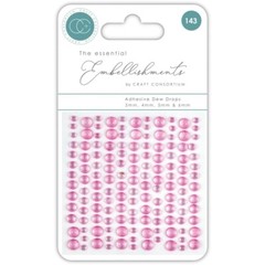 Crafts Dots Craft Consortium Adhesive Dew Drops Pink Gems Multiple Sizes 143