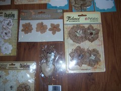 NW 16pks FLORAL CANVAS BURLAP FLORAL STICKERS SHADOW BOX SCRAP BOOK CRAFT OTHER