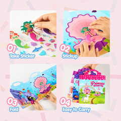 3 Sets Dress-Up Reusable Sticker Books 3D Activity Fun Travel for Kids 3-5 Years