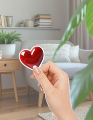 Shiny Red Heart Die Cut Vinyl Stickers Set Scrapbooking Laptop Water Bottle