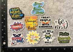 Lot of 10 Assorted Positive Affirmation Stickers Smile Happy Love Fitness