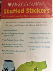 Mrs. Grossman’s Stuffed Stickers ~ 4 Ladybugs & A Grasshopper ~ Plush BUGS