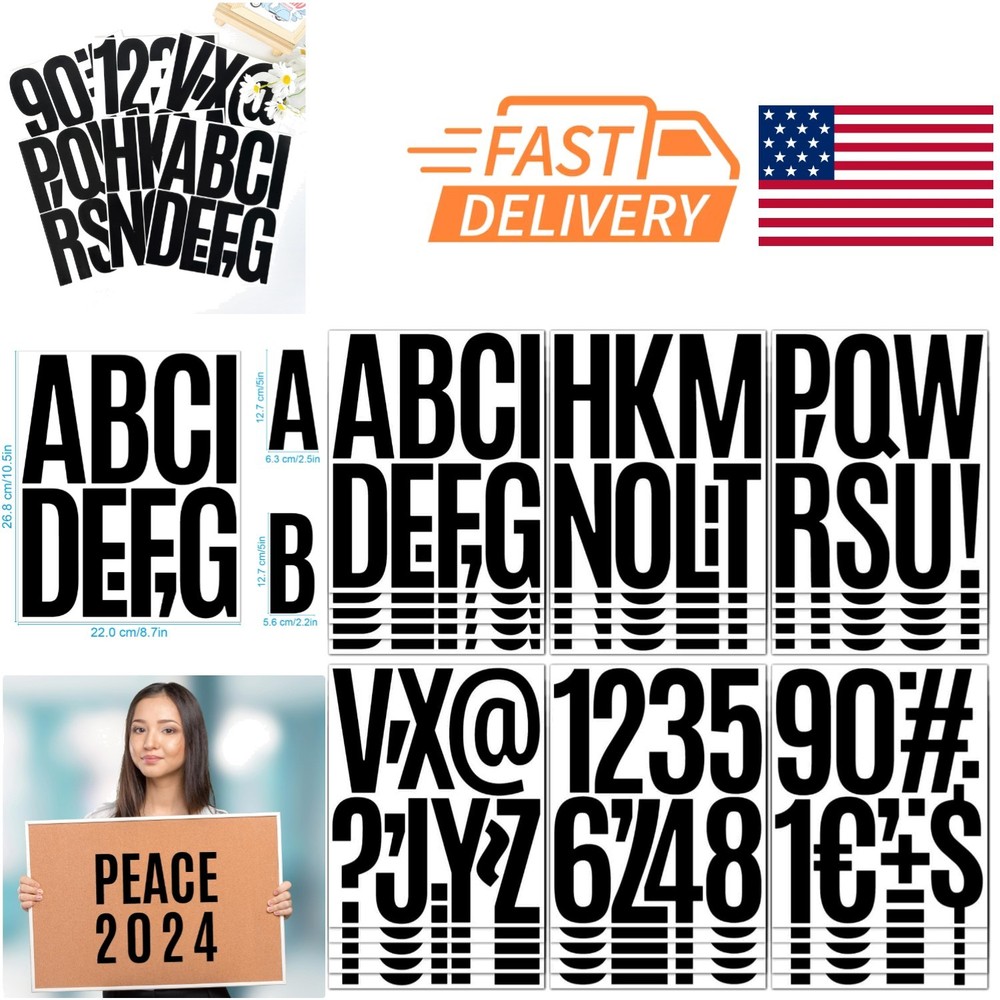 480 Pcs Black Vinyl Stickers Lightweight Self Adhesive for Home and Office Use