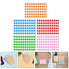 100 Sheets Stationery Adhesive Tabs Writable Label Stickers Colored Dot