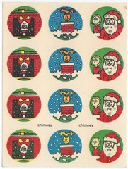 Vintage 1980’s PAPER ART Scratch & Sniff Stickers CHIMNEY Scent Christmas Sheet