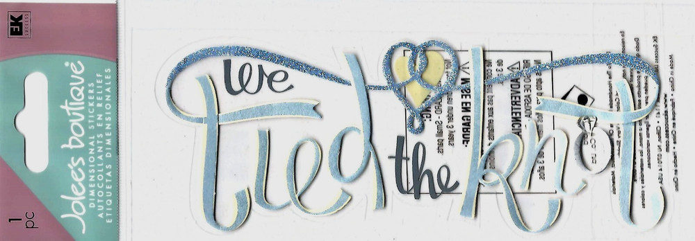 RARE Jolees WE TIED THE KNOT Title Wedding 3D Scrapbook Stickers NOS