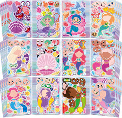 Mermaid Stickers 48 Sheets Make Your Own Face Stickers for Kids Toddlers Girls M