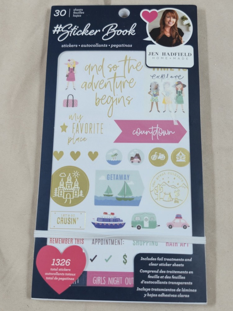 Jen Hadfield American Crafts #Sticker Book Adventure Travel Planner Scrapbook