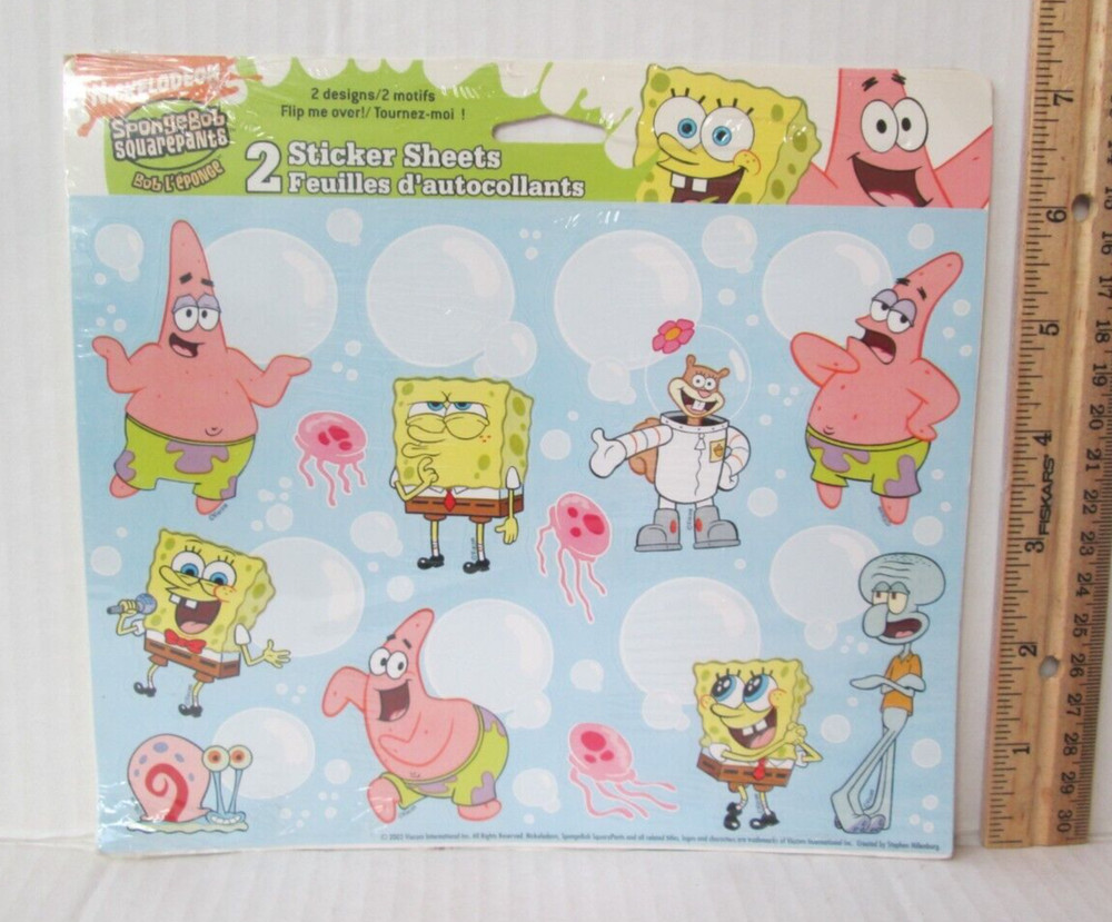 AGC Stickers SPONGEBOB SQUAREPANTS BUBBLE THOUGHTS FACES New 2 Sheets M580