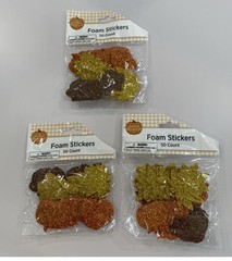 Perfect Harvest Fall Foam Stickers Crafts Leaves Pumpkin Glitter (3) 50 ct Packs
