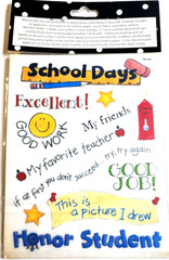 MAMBI School Rub-Ons 2 Sheets Favorite Teacher Field Trip Scrapbook Stickers