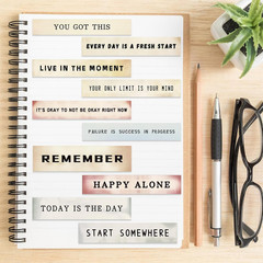 50PCS Boho Word Stickers for Journaling, Vintage Motivational Quote Stickers for