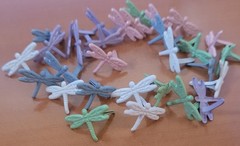 Craft Colourful Buttons and Pastel Dragonfly Brads -each design in Packs of 30