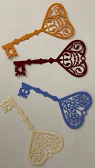HEART FILIGREE KEY Die-Cu(4pc)Steampunk•Skeleton Key•Lock •Victorian•Decorative
