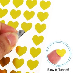 1800 Pcs Heart Reward Stickers, Foil Self Adhesive Colorful Sticker, Gold
