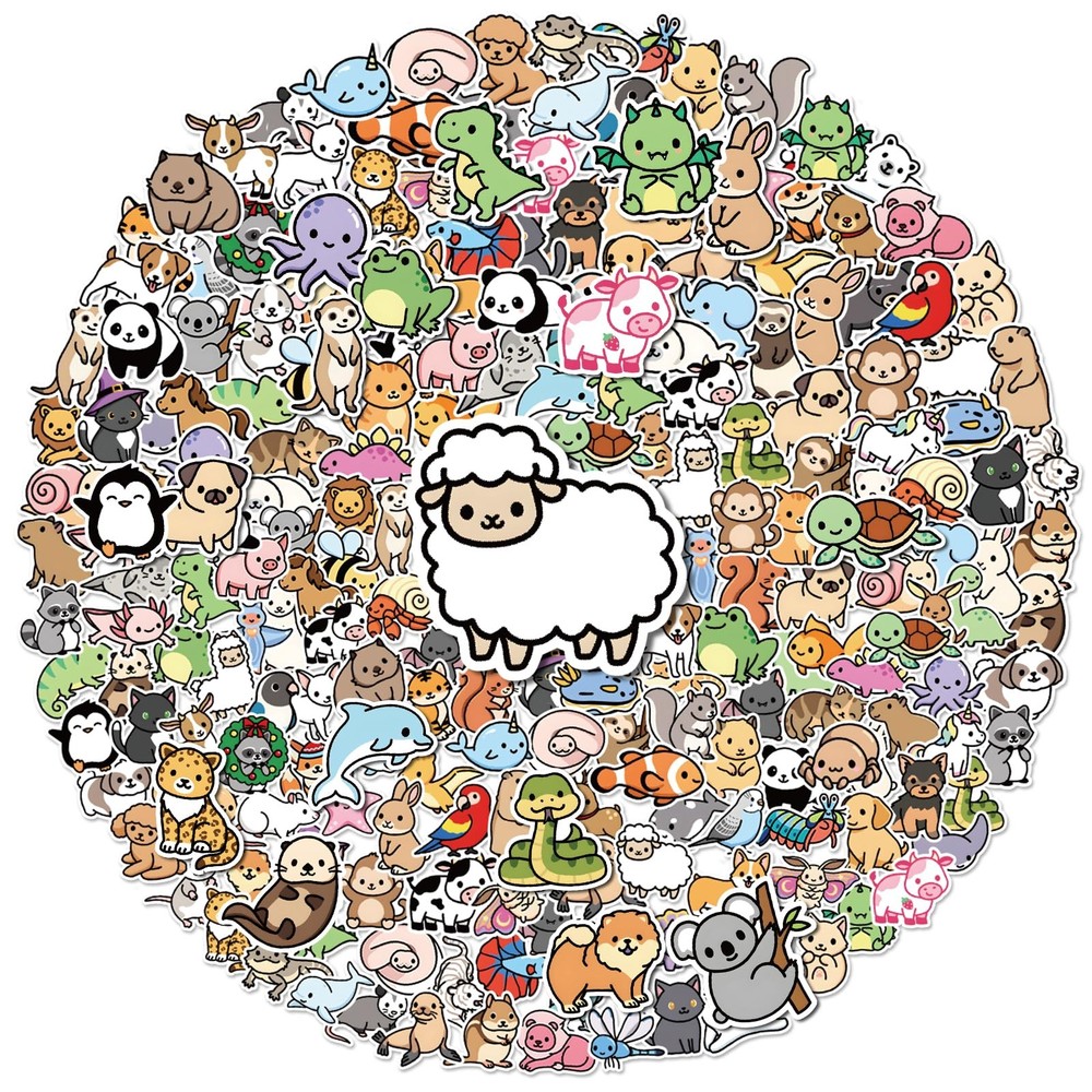 Anwyll 200Pcs Animal Stickers for Kid – Cute Animal Water Bottle Stickers Wat…