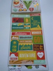 Crafts Stickers Sticko Great Outdoors Camping Hiking Lake Alphabet Tents Swim X5