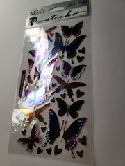 Stickopotamus Foil Butterflies Sticker Sheet Metallic Stickers Photosafe SPMT59