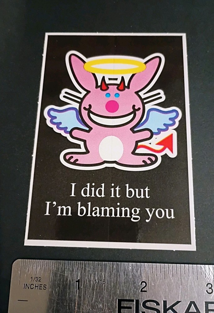 Happy Bunny Sticker Jim Benton Cute Funny Humor Vending Machine Sticker