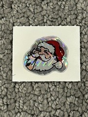 Vintage Santa Clause prism sticker December Christmas