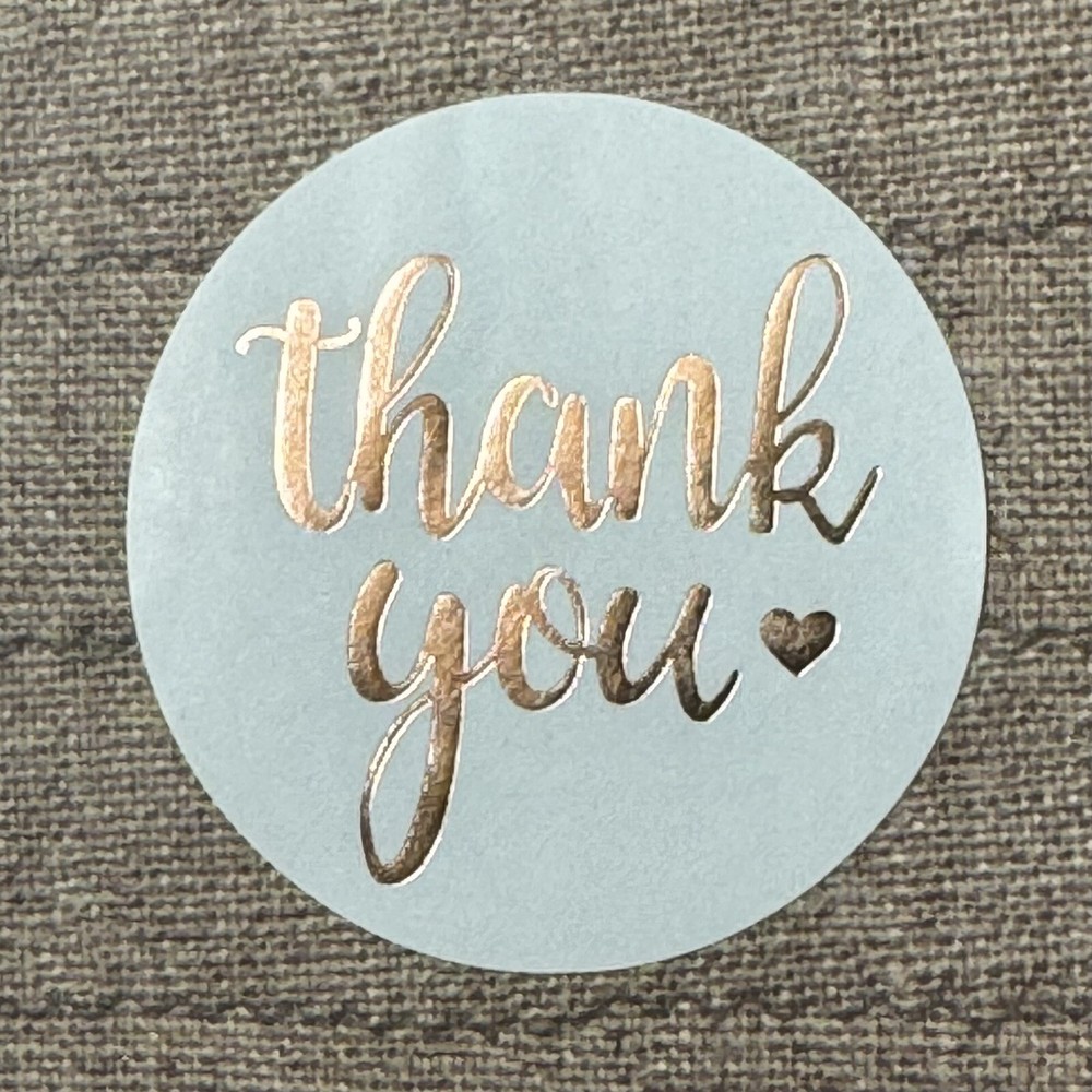 50 THANK YOU ❤️ Rose Gold Gift Stickers 1.5”