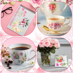 24 Sheets Rub on Transfers Flower Decor Stickers for Furniture Plant Scrapbook S