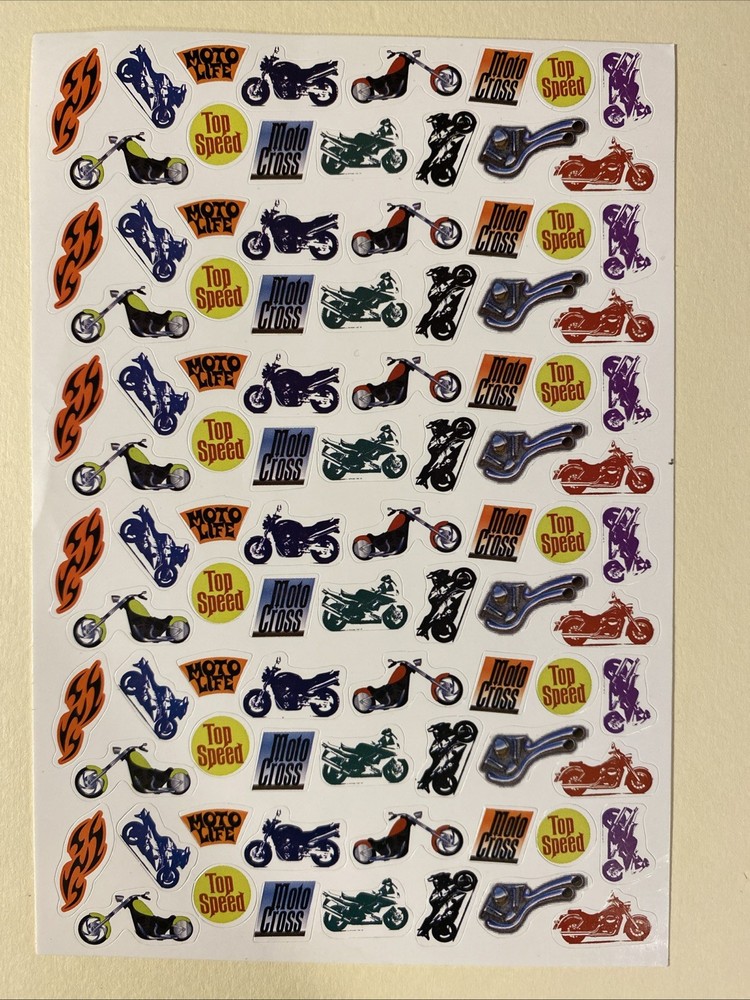 Motorcycle Sticker Sheet Scrapbook Planner Craft Stickers
