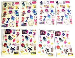 Trolls World Tour Stickers 4 Pack Bundle Autocollants, Standard, And Holographic