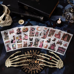 20 Sheets Gothic Dark Midnight Party Scrapbook Stickers – Cute Halloween Bullet