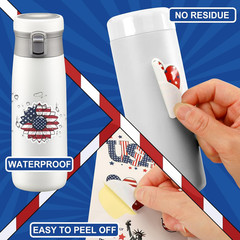 200 Pcs 4Th of July Stickers, Vinyl America Patriotic Stickers and Decals Bulk f