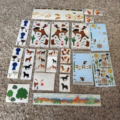 VINTAGE Mrs. Grossman’s Stickopotamus Southwest Horse Desert Cowboy Sticker lot