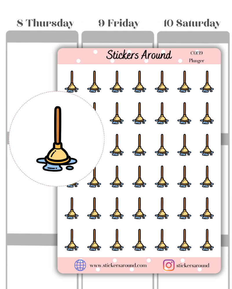 Plunger Icon Planner Sticker, Chores Sticker, Calendar & Journal Sticker