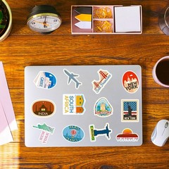 100 Vintage City Landmark Stickers – Waterproof Travel Decals for Scrapbooking
