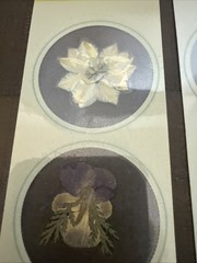 Lot Of 8 REAL Pressed Flowers Stickers Vintage Victorias Garden Scrapbook-22