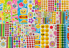 Sticker Bulk Smiley funny Face Happy Smiles food dessert – 10